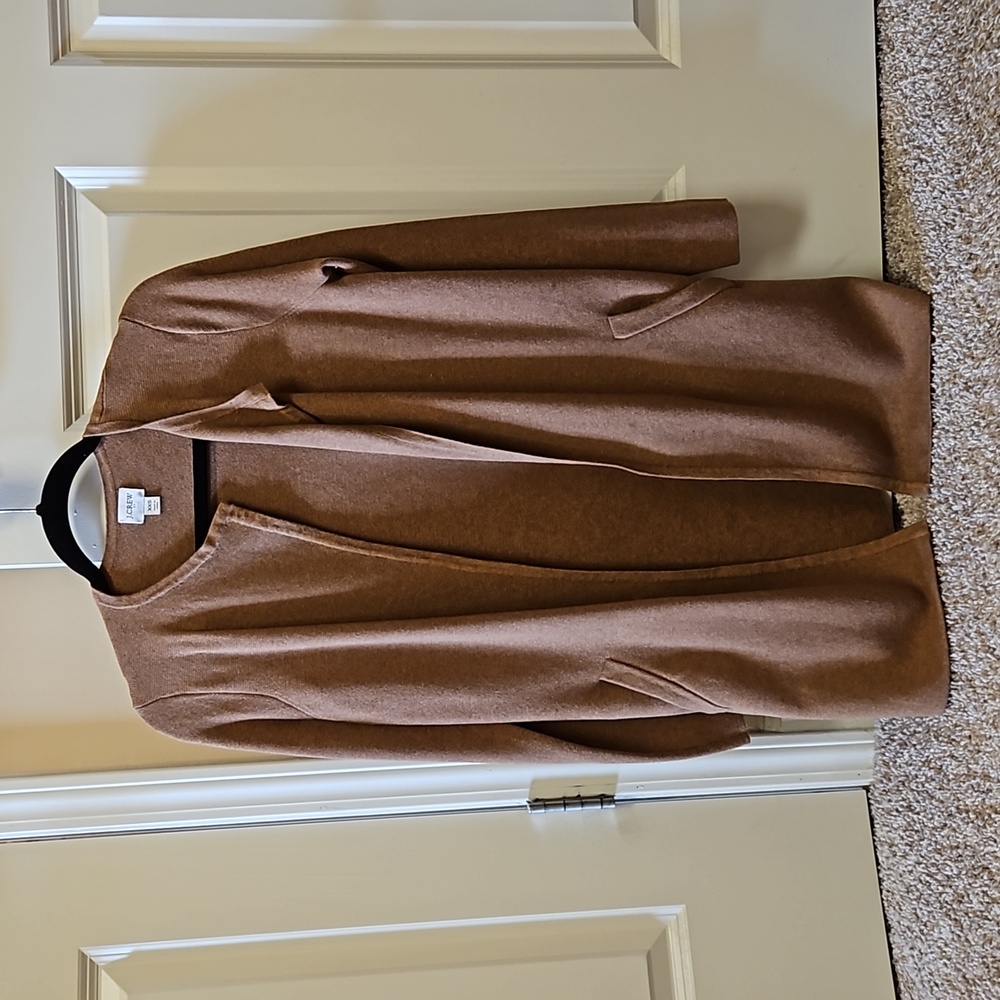 Brown J Crew cardigan, size XXS, $20